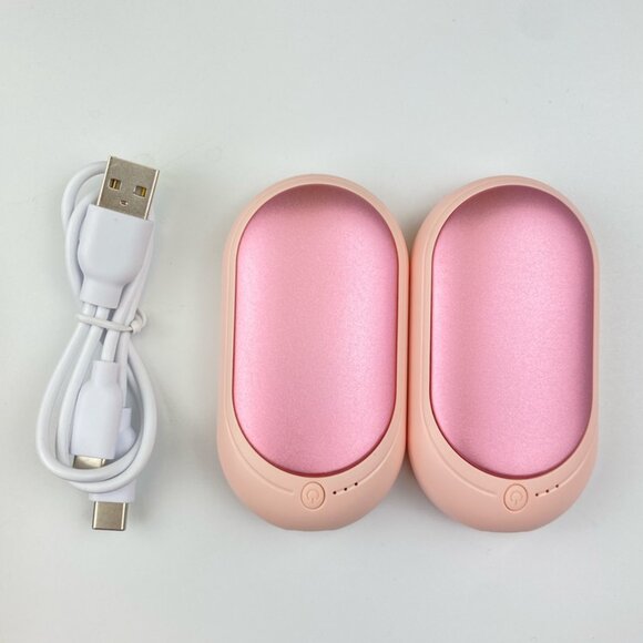 Brand New 6000mAh Rechargeable 2-in-1 Hand Warmer with 3 Heat Levels, Light Pink - Picture 1 of 11
